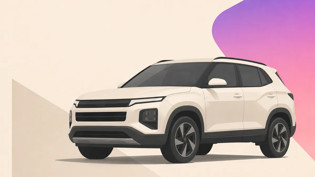 Illustrated rendering of a compact SUV, styled after the Kia Seltos