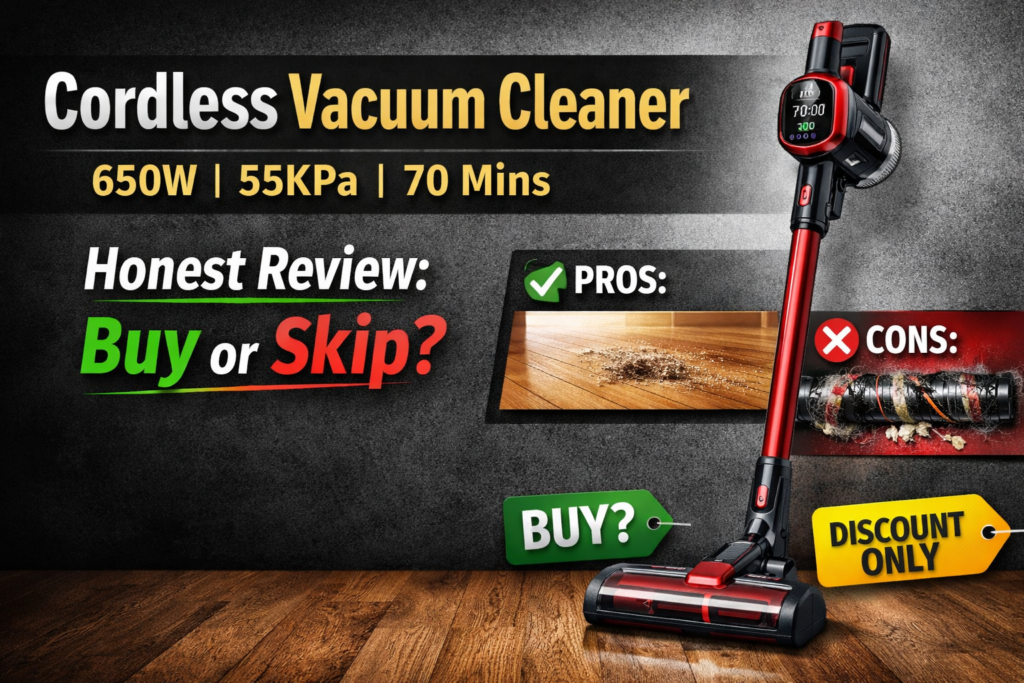 Cordless Vacuum Cleaner 650W 55KPa 70Mins – Honest Review (Buy or Skip)